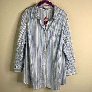 SOFT BY AVENUE LS BUTTON DOWN SHIRT BLUE 26/28